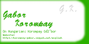gabor korompay business card